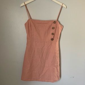 Dusty pink button mini dress 💕